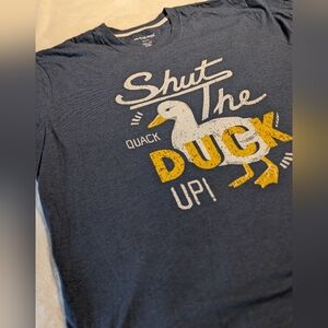 Little Blue House "Shut The Duck Up" Graphic Tee - Navy with Yellow Print. Xl
